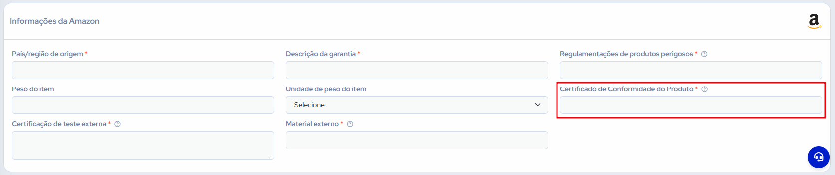 Formulario informações conformidade