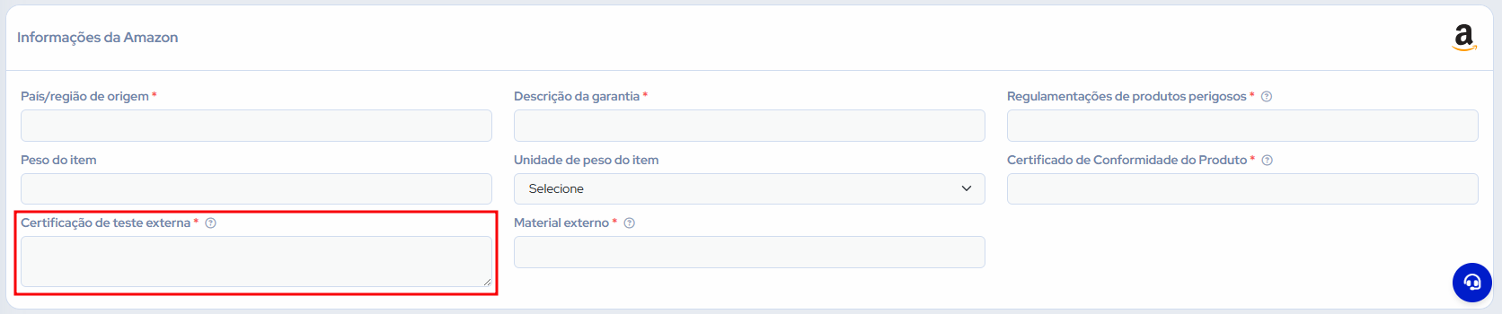 Formulario informações conformidade