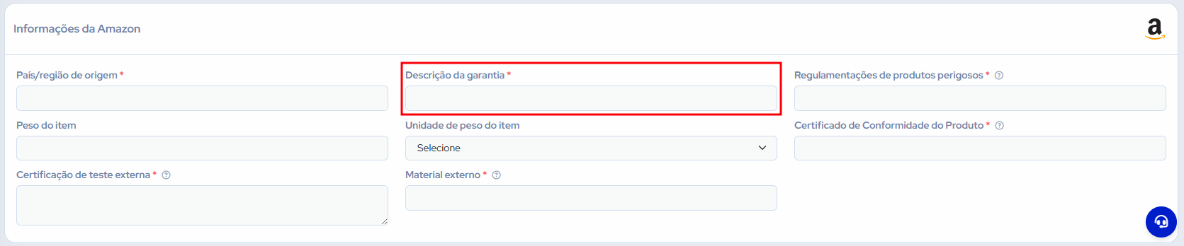 Formulario informações conformidade