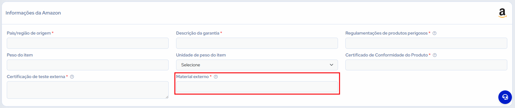Formulario informações conformidade