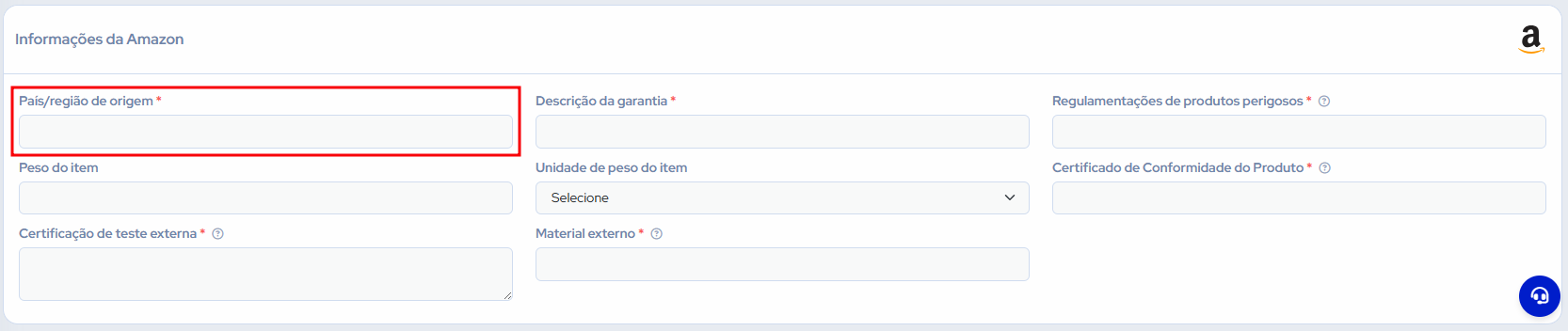 Formulario informações conformidade